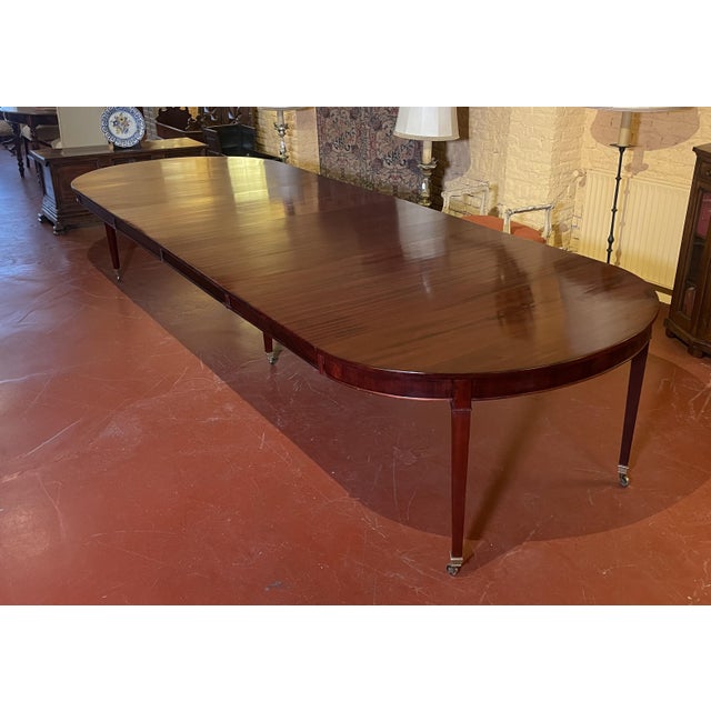 Louis XVI Style Extendable Dining Table in Mahogany For Sale - Image 6 of 9