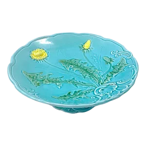 Antique Dandelion Majolica Compote