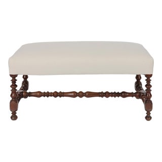 Antique French Louis XIII Style Walnut Stool For Sale