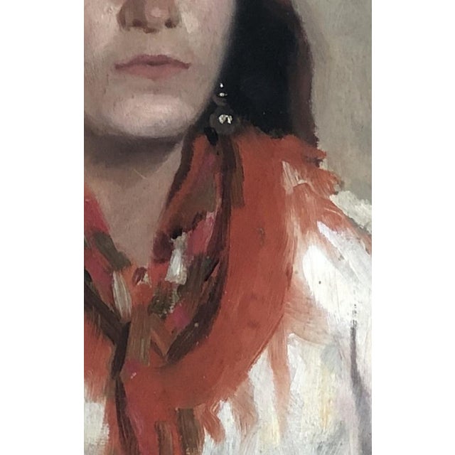 Edouard Morerod, Jeune Fille Espagnole au Foulard, Oil on Cardboard, Framed For Sale - Image 4 of 10