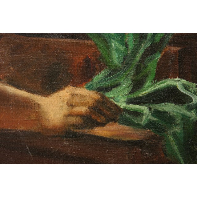 Mid 20th Century Dorothy Christy Cervantes Nude Female Portrait Oil Painting on Canvas 30", Framed For Sale - Image 9 of 10