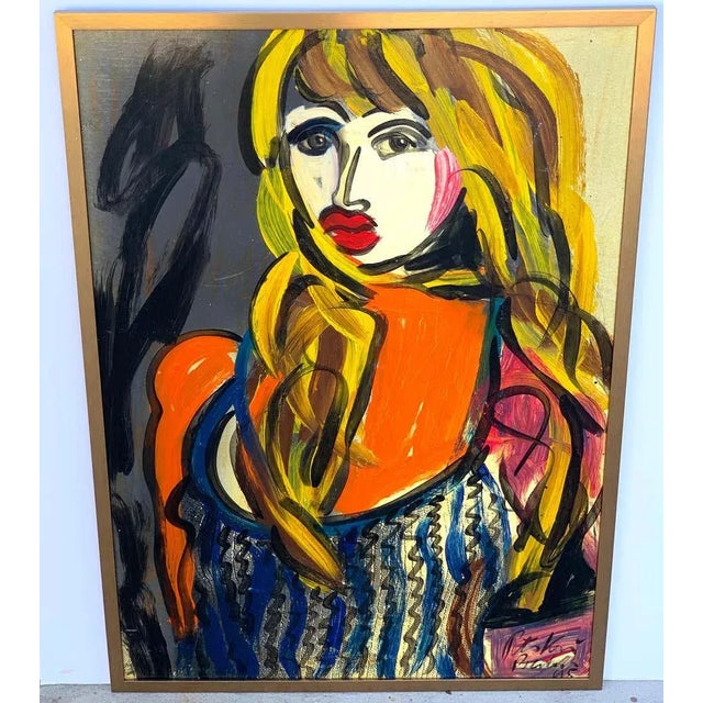 Abstract Late 20th Century Abstract Portrait Titled "Elisabeth Taylor", Peter Keil, Berlin, 1995 For Sale - Image 3 of 9