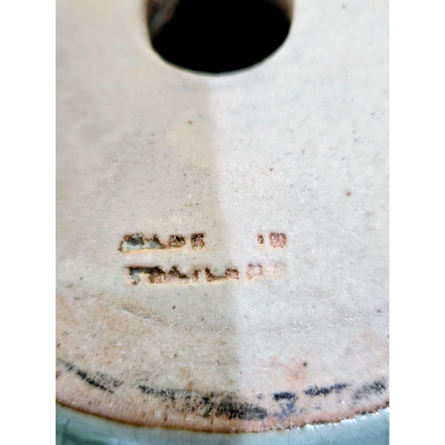 Vintage Thai Celadon Green Crackle Glaze Ceramic Vases — A Pair For Sale - Image 11 of 17