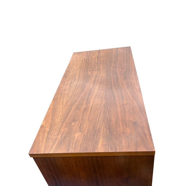 Mid-Century Modern Mid Century Modern Vintage Tall Dresser High Boy in Albert Parvin Style Sculpted Design For Sale - Image 3 of 8