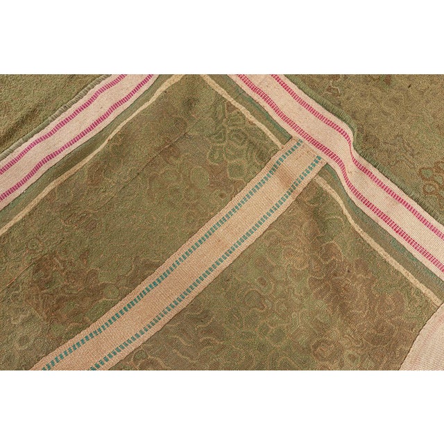 Green Doris Leslie Blau Vintage American Hooked Rug For Sale - Image 8 of 8