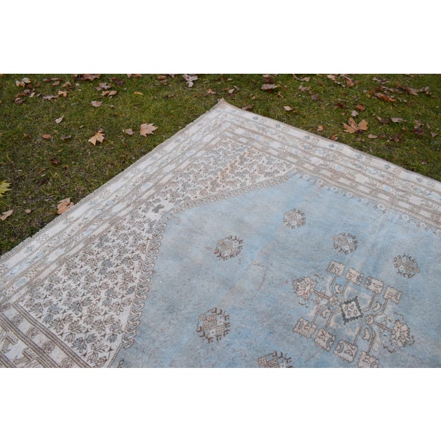 Mid-Century Modern Turkish Soft Color Oushak Rug 6'11'' X 8'8'' For Sale - Image 3 of 13