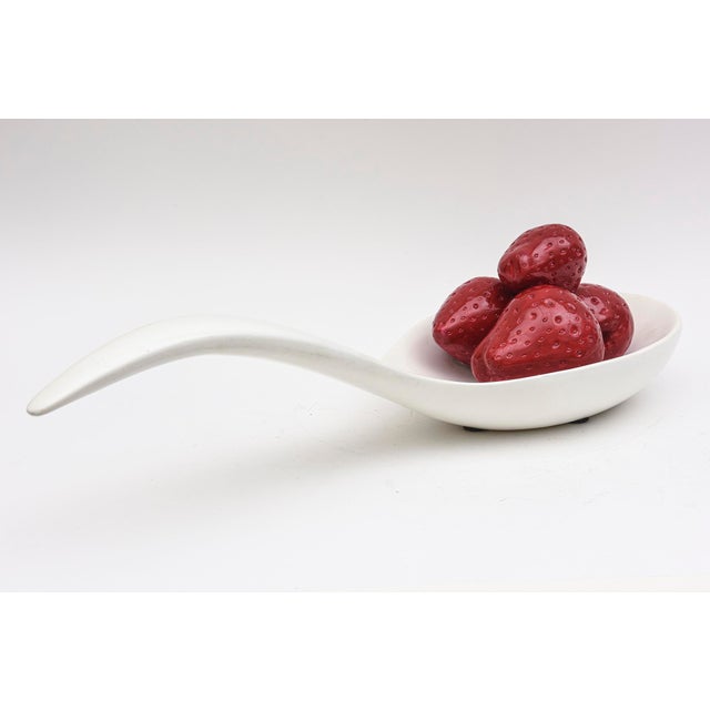 Pop Art Ceramic Elongated Spoon Sculpture With Strawberry Motif 1990's For Sale - Image 13 of 13