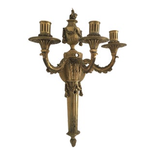 19th Century Gilded Brass Sconce For Sale