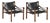 Vintage Scirocco Safari Lounge Chairs in Black Leather and Wood by Arne Norell for Arne Norell AB, 1960s, Set of 2 For Sale