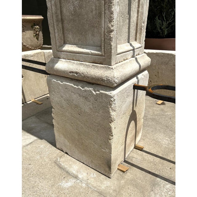 Le Louvre Carved Limestone Center Fountain From the South of France For Sale - Image 11 of 16