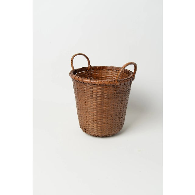 Charming Antique French Wicker Basket with handles, 9” with the handles. Lovely addition to your Boho, Cottage or French...