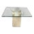 Mid-Century Style Cocktail or Side Table W/Sculptured Travertine Base and Glass For Sale