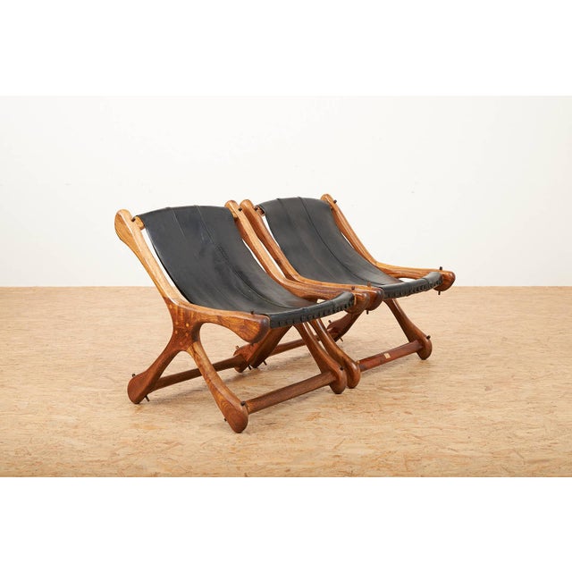 Leather Chair Sloucher in Rosewood, 1960s For Sale - Image 4 of 14