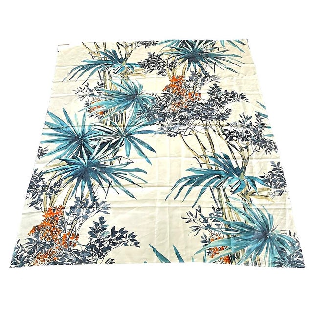 Jim Thompson Cassia Fabric in Teal, 56"/1.5 Yards For Sale - Image 11 of 11