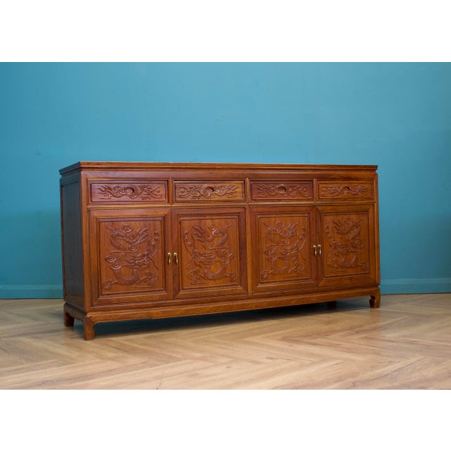 Mid-Century Chinese Sideboard in Teak, 1970s For Sale - Image 10 of 10