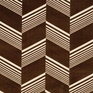 Schumacher x Victor Glemaud Jessie Cut Velvet Fabric In Sable For Sale