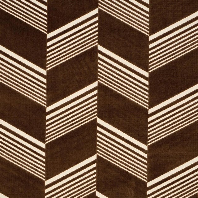 Schumacher x Victor Glemaud Jessie Cut Velvet Fabric In Sable For Sale