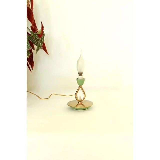 Green Vintage Italian Table Lamp, 1950s For Sale - Image 8 of 10