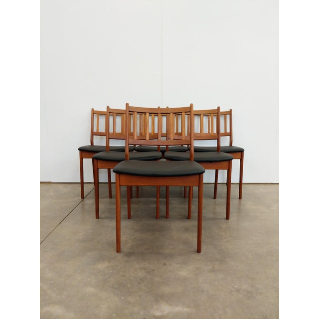 Brown Set of 6 Vintage Danish Modern Dining Chairs by Spøttrup For Sale - Image 8 of 10
