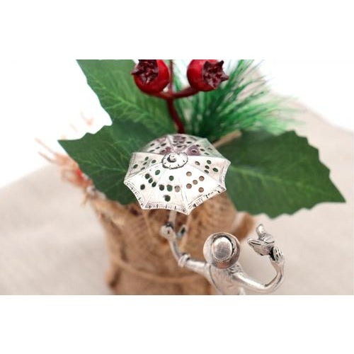 Silver Toothpick Holder with Saleswoman on Pedestal For Sale - Image 6 of 7