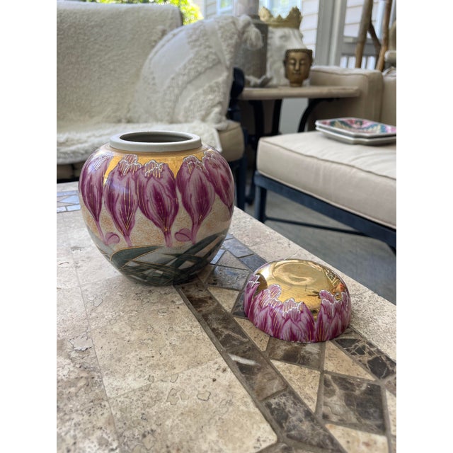 Mid 20th Century Mid 20th Century Kutani/Satsuma Japanese Ginger Jar For Sale - Image 5 of 8