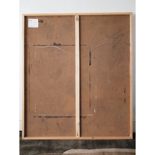 Original 1983 Lewis Lanza Rudolph Abstract Expressionist Painting 49x43" Oil / Board Framed Large Impasto Textured Vintage Modern Art For Sale - Image 10 of 11