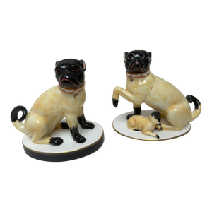 Chelsea House Charming Grumpy Ceramic Pugs