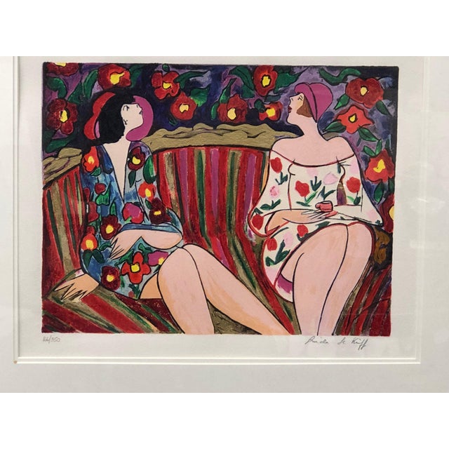 This artwork is a limited edition print by Israeli artist Patricia Govezensky, known for her colorful figurative works...