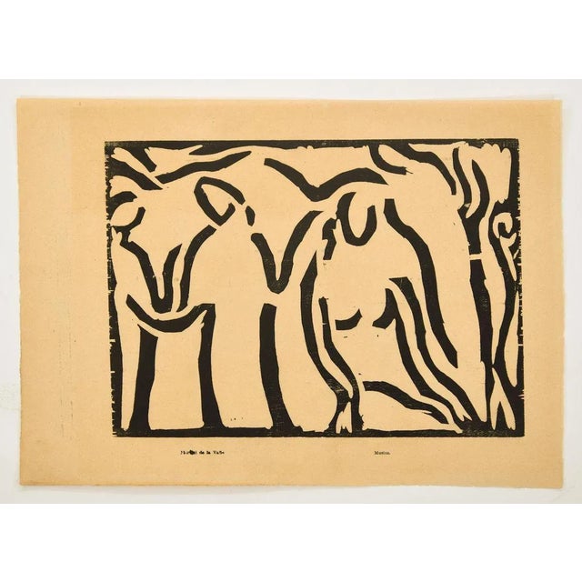 Music is an original woodcut on ivory-colored paper, realized at the beginning of the XX century by the Italian artist...