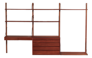 Royal System Wall System with Desk, Drawer Unit and Shelves by Poul Cadovius for Cado, 1960s