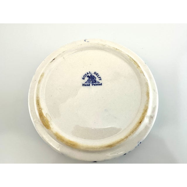 Royal Blue Vintage Royal Delft Blue and White Nautical Ship Catchall Ashtray For Sale - Image 8 of 9