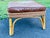 Vintage 1950s Square Bamboo Footstool With Vinyl Cushion For Sale - Image 4 of 5