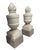 A Pair of Vintage Neoclassical Carved White Marble Flame Finials on Granite Bases For Sale - Image 4 of 12