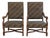 Pair of French Walnut Armchairs with X-Form Crossbars, Circa 1900 For Sale