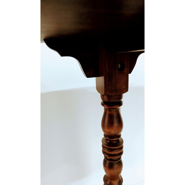 Wood Vintage Oval Walnut Side Table With Carved Legs and Pie Crust Edge For Sale - Image 7 of 8