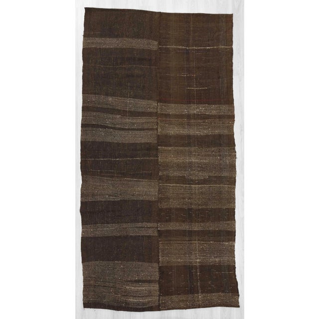 Vintage Handwoven Brown Kilim Rug - 6'4" x 12'4" For Sale In Los Angeles - Image 6 of 6