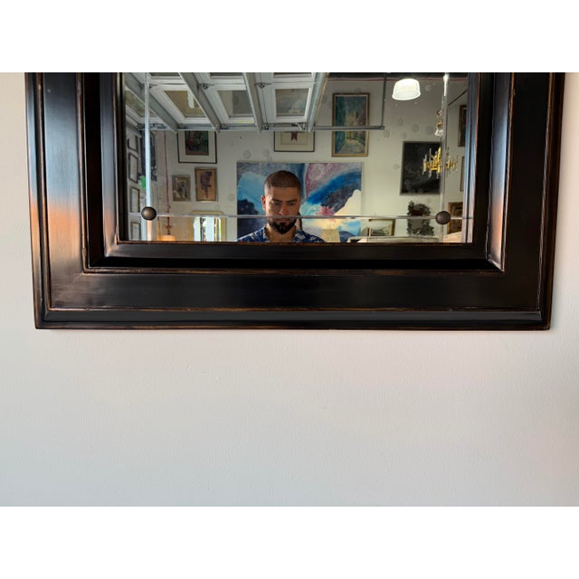 Baker for Milling Road Ebonized Wood Framed Wall Mirror For Sale In Miami - Image 6 of 12