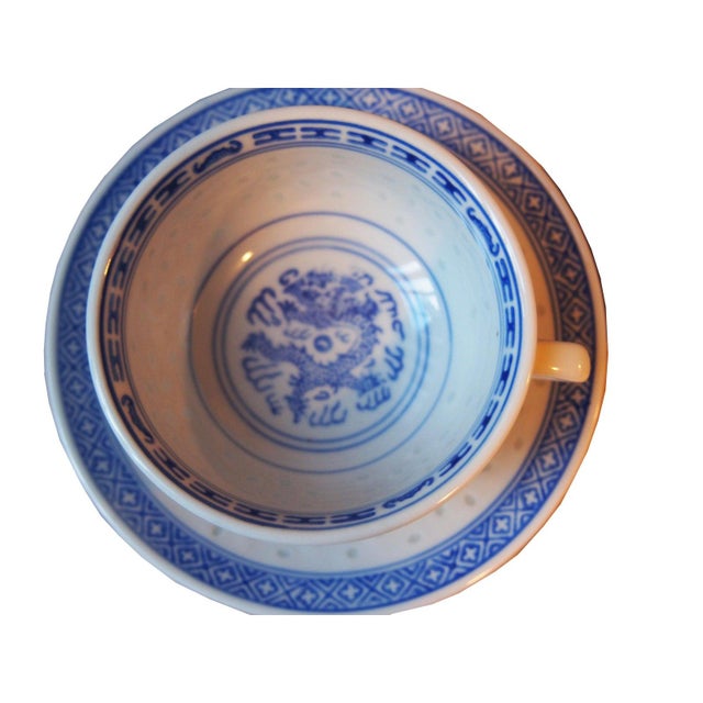 2000 - 2009 Chinese Blue & White Dragon 13 Piece Tea Set For Sale - Image 5 of 7