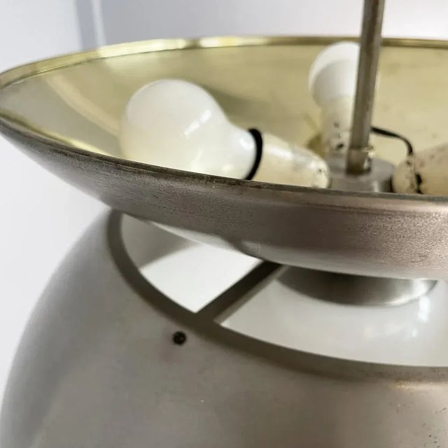 Italian Modern Metal and Opaline Glass Pendant by Vico Magistretti for Artemide, 1970s For Sale - Image 17 of 18