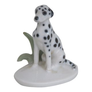 Early 20th Century Metzler and Ortloff Dalmatian No 5601 Porcelain Dog Miniature Figurine 4523b For Sale