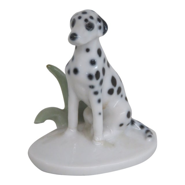 Early 20th Century Metzler and Ortloff Dalmatian No 5601 Porcelain Dog Miniature Figurine 4523b For Sale