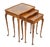 Art Deco Burr Walnut Nest of Three Table with Queen Anne Legs, Set of 3 For Sale