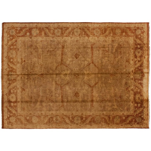 New Gold Wash Indian Oushak Design Rug - 9'11" X 13'7" For Sale - Image 11 of 11
