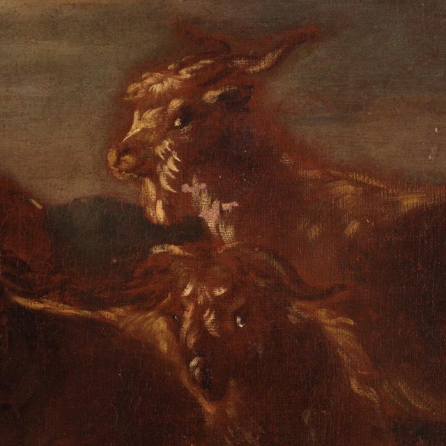 Italian Artist, Landscape with Grazing Animals, 1680, Oil on Canvas, Framed For Sale - Image 6 of 16