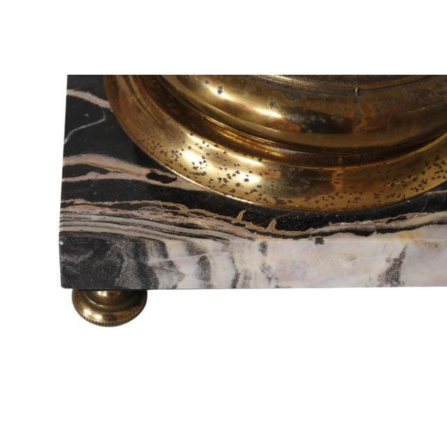 Brass & Marble Column Table Lamp For Sale In Tampa - Image 6 of 7