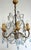 Antique Gilded Metal Murano Glass Drop Six-Light Chandelier, 1930s For Sale - Image 11 of 14