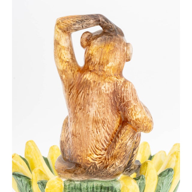 Italian Maiolica Monkey and Bananas Form Centerpiece For Sale - Image 9 of 10