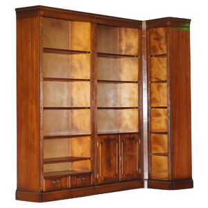 Flamed Hardwood Open Bookcase, Set of 3