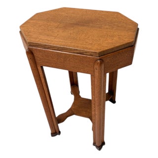 Art Deco Amsterdamse School Octagonal Side Table, 1920s For Sale