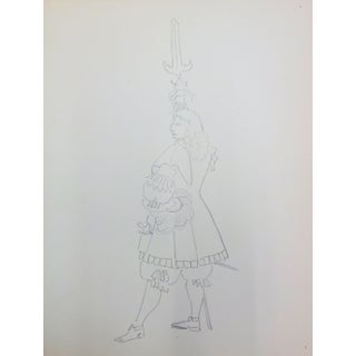 Suzanne Lalique, Louis XIV Style Costume, Original Signed Drawing For Sale